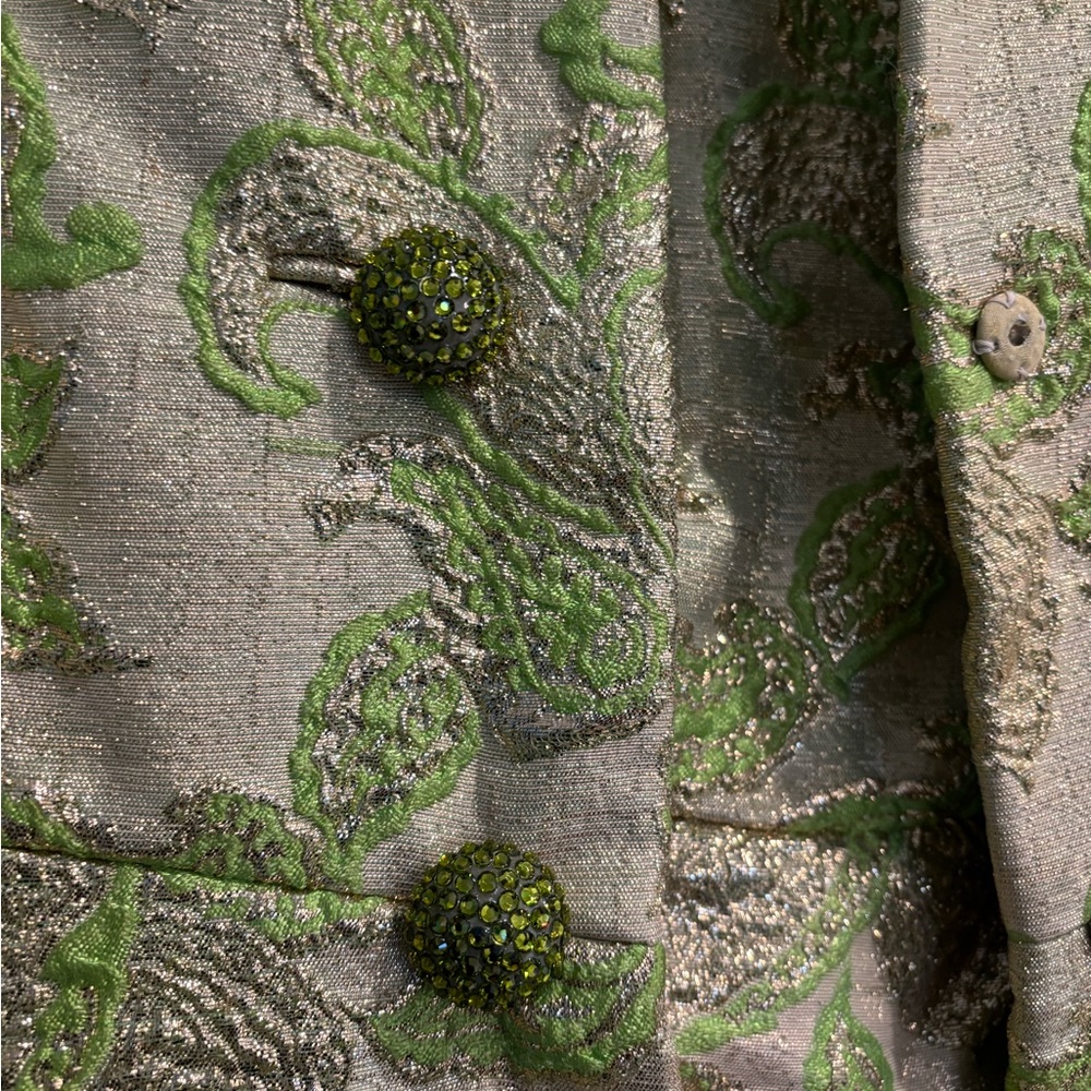 Incredible Vintage 50’s, 60’s Metallic Brocade Dress and Coat Set - Picture 9 of 16